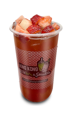 Strawberry Guava Fruit Tea, Green Tea, Strawberry, Guava, Nước Ổi, King Kong Milk tea Menu, Boba tea