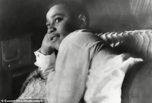 Protesters Emmett Till arrive as they storm the high-end facility looking for Carolyn Bryant Donham